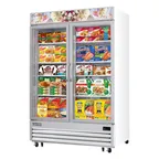 image of Everest EMGF48 54" 2 Glass Door Freezer Merchandiser in White, 48 cu. ft.
