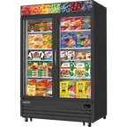 image of Everest Refrigeration EMGF48B 54" 2 Glass Door Freezer Merchandiser in Black, 48 cu. ft.