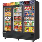 image of Everest Refrigeration EMGF69B 74" 3 Glass Door Freezer Merchandiser in Black, 69 cu. ft.