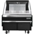 image of Everest EOMH-36-B-35-S 37" Horizontal Open Air Merchandiser in Black, Deck Only, Open Curved, 5.6 cu. ft.