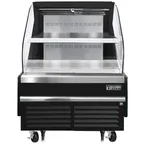 image of Everest EOMH-36-B-35-T 37" Horizontal Open Air Merchandiser in Black, 1 Shelf, Open Curved, 7.4 cu. ft.