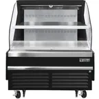image of Everest EOMH-48-B-35-T 48" Horizontal Open Air Merchandiser in Black, 1 Shelf, Open Curved, 9.7 cu. ft.