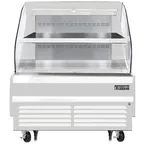 image of Everest EOMH-48-W-35-T 48" Horizontal Open Air Merchandiser in White, 1 Shelf, Open Curved, 9.7 cu. ft.