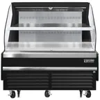 image of Everest EOMH-60-B-35-T 60" Horizontal Open Air Merchandiser in Black, 2 Shelves, Open Curved, 12.3 cu. ft.