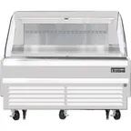 image of Everest EOMH-60-W-35-S 60" Horizontal Open Air Merchandiser in White, Deck Only, Open Curved, 9.3 cu. ft.