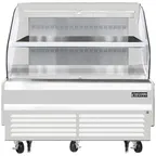 image of Everest EOMH-60-W-35-T 60" Horizontal Open Air Merchandiser in White, 2 Shelves, Open Curved, 12.3 cu. ft.