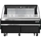 image of Everest EOMH-72-B-35-S 73" Horizontal Open Air Merchandiser in Black, Deck Only, Open Curved, 11.4 cu. ft.