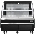 image of Everest EOMH-72-B-35-T 73" Horizontal Open Air Merchandiser in Black, 2 Shelves, Open Curved, 15.2 cu. ft.