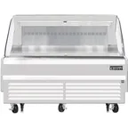 image of Everest EOMH-72-W-35-S 73" Horizontal Open Air Merchandiser in White, Deck Only, Open Curved, 11.4 cu. ft.