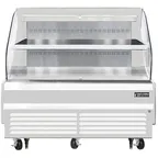 image of Everest EOMH-72-W-35-T 73" Horizontal Open Air Merchandiser in White, 2 Shelves, Open Curved, 15.2 cu. ft.