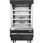 image of Everest EOMV-36-B-28-T 37" Vertical Open Air Merchandiser in Black, High Profile, 4 Shelves, 12.8 cu. ft.