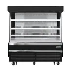 image of Everest EOMV-72-B-28-S 73" Vertical Open Air Merchandiser in Black, High Profile, 3 Shelves, 19 cu. ft.