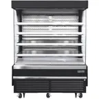 image of Everest EOMV-72-B-35-T 73" Vertical Open Display Merchandiser in Black, 4 Shelves, High Profile 37 cu. ft.