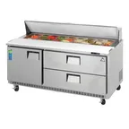 image of Everest EPBNR3-D2 71" Two Section Sandwich/Salad Prep Table w/ 1 Door & 2 Drawers, 18 Pans
