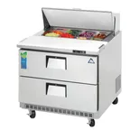 image of Everest EPBNSR2-D2 35" One Section Sandwich/Salad Prep Table w/ 2 Drawers, 8 Pans