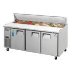 image of Everest EPR3 71" Three Section Refrigerated Sandwich/Salad Prep Table w/ 3 Doors, 18 Pans