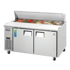 image of Everest EPWR2 59" Two Section Refrigerated Sandwich/Salad Prep Table w/ 2 Doors, 16 Pans