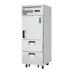 image of Everest ESR1D2 29" 1-Section Reach-In Refrigerator w/ 1 Solid Half Door and 2 Drawers, Top Mount, Stainless Steel, 23 cu. ft.