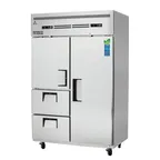 image of Everest ESRF2D2 49" 2-Section Reach-In Refrigerator Freezer Combo, 1 Full /1 Half Solid Doors & 2 Drawers, 22.0 (R) & 22.0 (F) cu. ft.