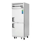 image of Everest ESRFH2 29" 1-Section Reach-In Refrigerator Freezer Combo w/ 2 Half Solid Doors, Top Mount