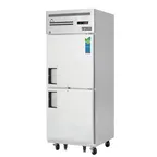 image of Everest ESRH2 29" 1-Section Reach-In Refrigerator w/ 2 Solid Half Doors, Top Mount, Stainless Steel, 23 cu. ft.
