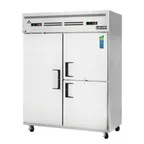 image of Everest ESWQ3 59" 2-Section Reach-In Refrigerator Freezer Combo, 1 Full /2 Half Solid Doors, 39 (R) & 13 (F) cu. ft.