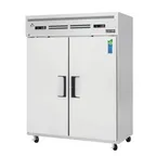 image of Everest ESWRF2 59" 2-Section Reach-In Refrigerator Freezer Combo w/ 2 Solid Doors, Top Mount