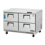 image of Everest ETBR2-D4 47" 2-Section Undercounter Refrigerator, Steel 14 cu. ft., 4 Drawers, Front Breathing