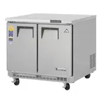 image of Everest ETBSF2 36" 2-Door Undercounter Freezer, Stainless Steel, Front Breathing, 10 cu. ft.