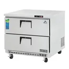 image of Everest ETBSR2-D2 36" 2-Drawer Undercounter Refrigerator, Stainless Steel, Front Breathing, 10 cu ft