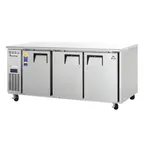 image of Everest Refrigeration ETF3 71" 3-Solid Door Worktop Freezer, Stainless Steel, 22.0 cu. ft.
