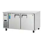 image of Everest ETWR2 59" 2-Door Undercounter Refrigerator, Stainless Steel & Galvanized Steel, 18 cu. ft.