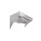image of HoodMart 1048HLBM 10 FT Low Ceiling Sloped Front Wall Canopy Hood w/ Makeup Air (Hood Only), 4'x48"