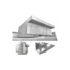 image of HoodMart EXH006PSP 6 FT Restaurant Hood System w/ PSP Makeup-Air, 18 Gauge 430 SS