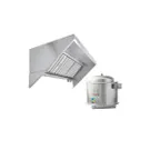 image of Hoodmart EXSS010C 10' x 30" Concession Trailer Hood System, Constructed w/ 18 Gauge 430 SS 