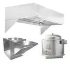 image of HoodMart 2006B 6 FT Restaurant Hood System w/ Makeup-Air, 115V Exhaust Fan