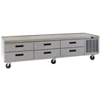 image of Delfield F2999CP 99" 3-Section Low Profile Refrigerated Chef Base w/ 6 Drawers