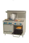 image of Comstock-Castle F3218-24 48" Gas Restaurant Range w/ (4) Open Burners, 24" Griddle, (2) Space Saver Ovens, 204.000 BTU 