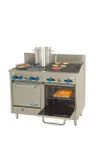 image of Comstock-Castle F3218-2RB 48" Gas Restaurant Range w/ (4) Open Burners, 24" Charbroiler, (2)Space Saver Ovens, 216.000 BTU 