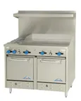 image of Comstock-Castle F3218-36 48" Gas Restaurant Rangee w/ (2) Open Burners, 36" Griddle, (2) Space Saver Ovens, 158.000 BTU