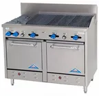 image of Comstock-Castle F3218-3RB 48" Gas Restaurant Range w/ (2) Open Burners, 36" Charbroiler, (2) Space Saver Ovens, 192.000 BTU