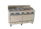 image of Comstock-Castle F3226-24-1RB 60" Gas Restaurant Range w/  (4) Open Burners, (1) 24" Griddle, (1) 12" Charbroiler, (2) Standard Ovens, 246.000 BTU