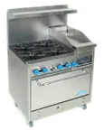 image of Comstock-Castle F330-12B 36" Gas Range w/ (4) Open Burners, 12" Raised Griddle, (1) Standard Oven, 162.000 BTU
