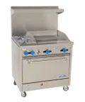 image of Comstock-Castle F330-24 36" Gas Range w/  (2) Open Burners, 24" Griddle, (1) Standard Oven, 132.000 BTU