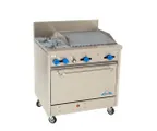 image of Comstock-Castle F330-2RB 36" Gas Restaurant Range w/ (2) Open Burners, (1) 24" Charbroiler, (1) Standard Oven, 144.000 BTU