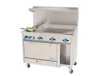 image of Comstock-Castle F3430-36 48" Gas Restaurant Range w/ (2) Open Burners, 36" Griddle, (1) Standard Oven, (1) Cabinet Base, 156.000 BTU