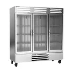 image of Beverage Air FB72HC-5G 75" 3-Glass Door Reach-In Freezer, Bottom Mount, 68.43 cu. ft., Stainless Steel Front