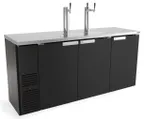 image of Fagor FDD-24-72 Slim Draft Beer Cooler, 72" Black, 3‑Tap 1/2‑Barrel Kegs, Side‑Mounted Compressor