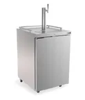 image of Fagor FDD-24S-N 24" Draft Beer Cooler, 1‑Keg Stainless Steel, 1‑Tap Tower, Lockable Door, Castors