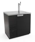 image of Fagor FDD-36-N 36" Draft Beer Cooler, Black, 2‑Keg 14.8 cu ft, 2‑Tap Tower, Interior, Castors